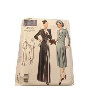 Sewing Pattern Vogue V2354 Vintage Model 1947 Dress Gown Reissue Pattern Size 12